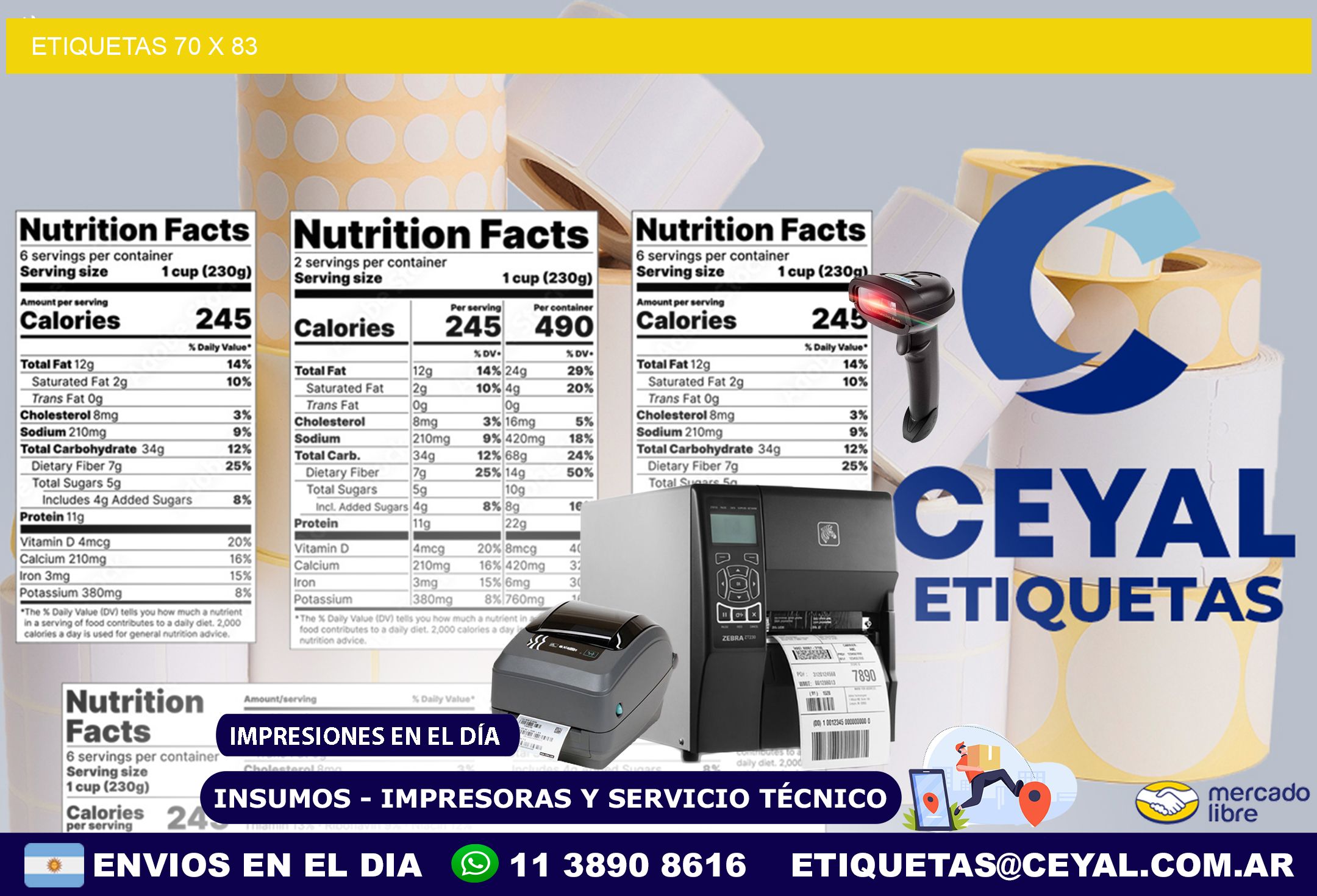 ETIQUETAS 70 x 83