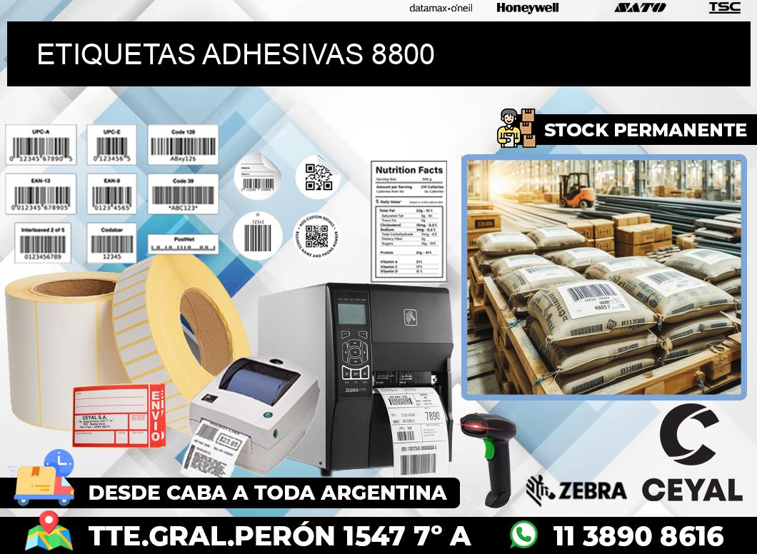 ETIQUETAS ADHESIVAS 8800