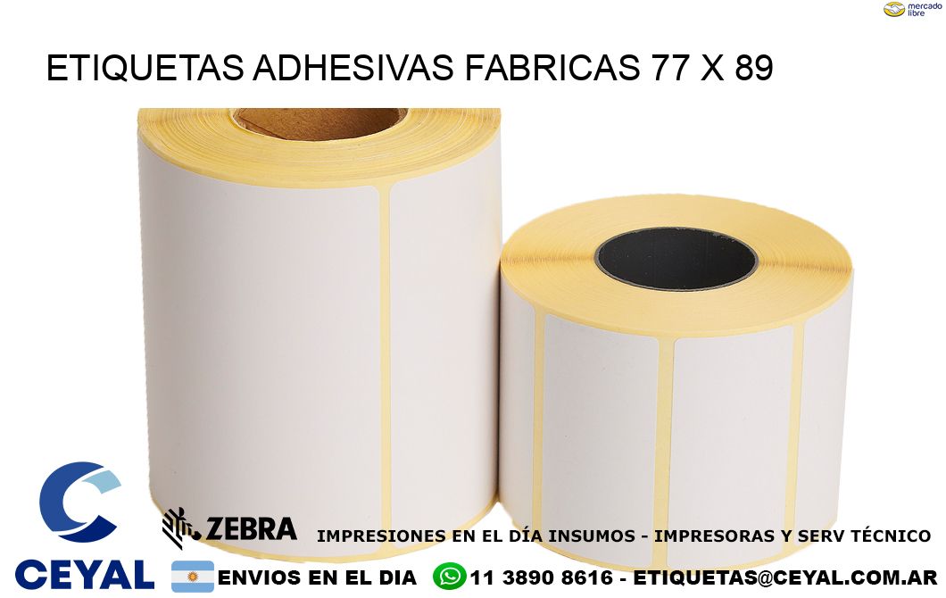 ETIQUETAS ADHESIVAS FABRICAS 77 x 89