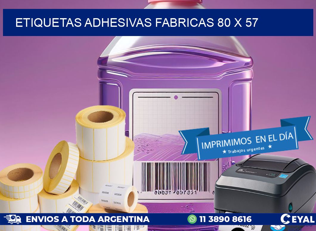 ETIQUETAS ADHESIVAS FABRICAS 80 x 57