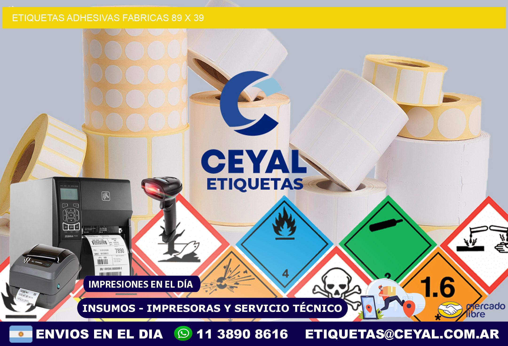 ETIQUETAS ADHESIVAS FABRICAS 89 x 39
