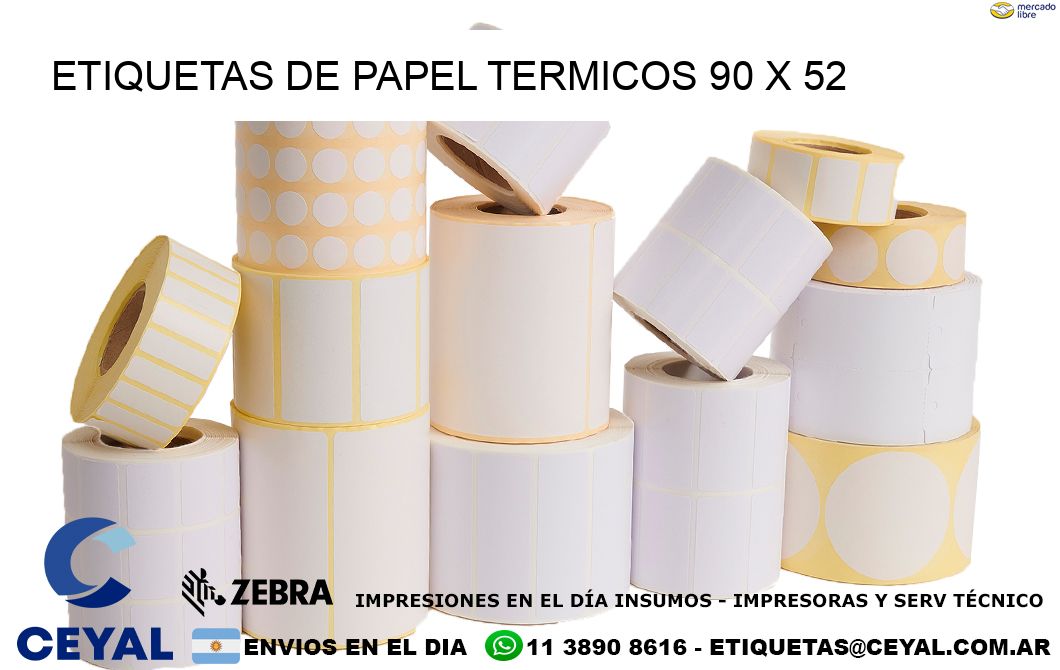 ETIQUETAS DE PAPEL TERMICOS 90 x 52