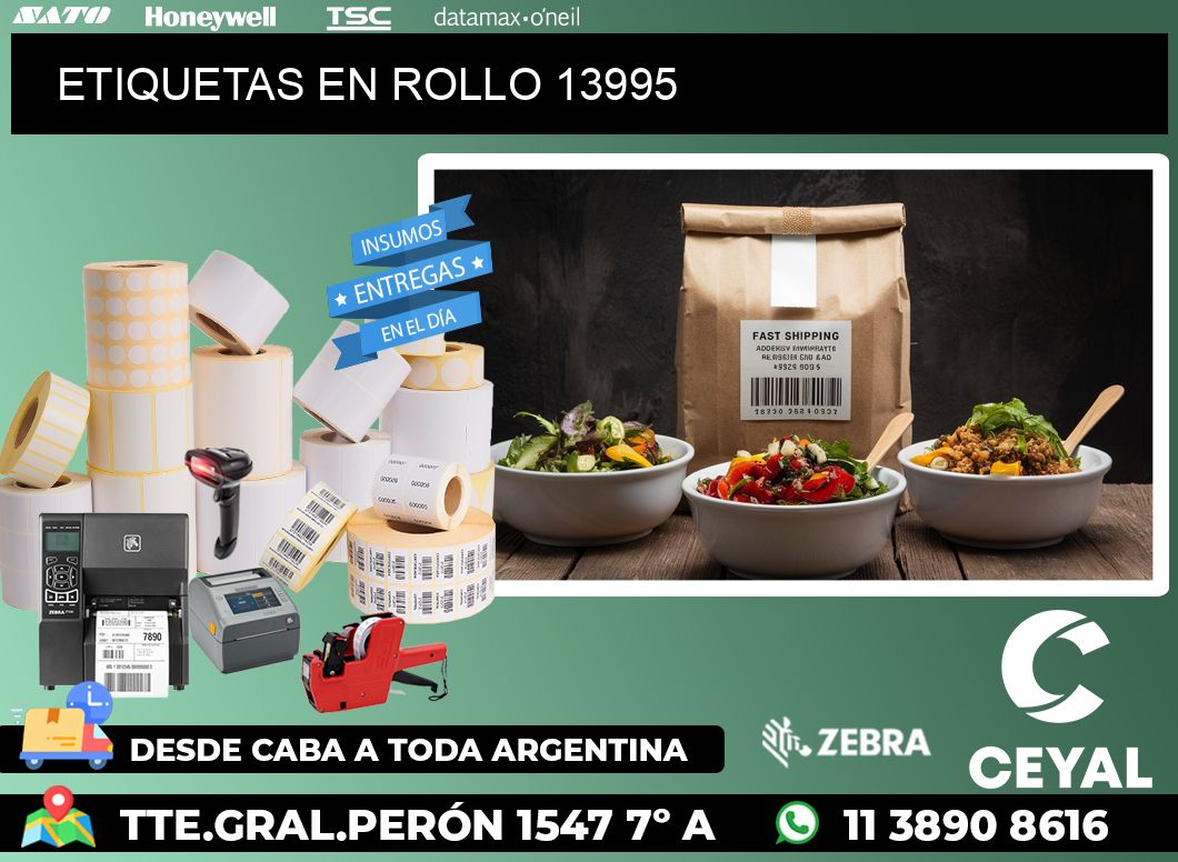 ETIQUETAS EN ROLLO 13995