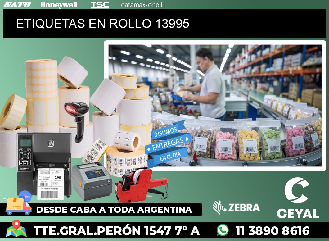 ETIQUETAS EN ROLLO 13995