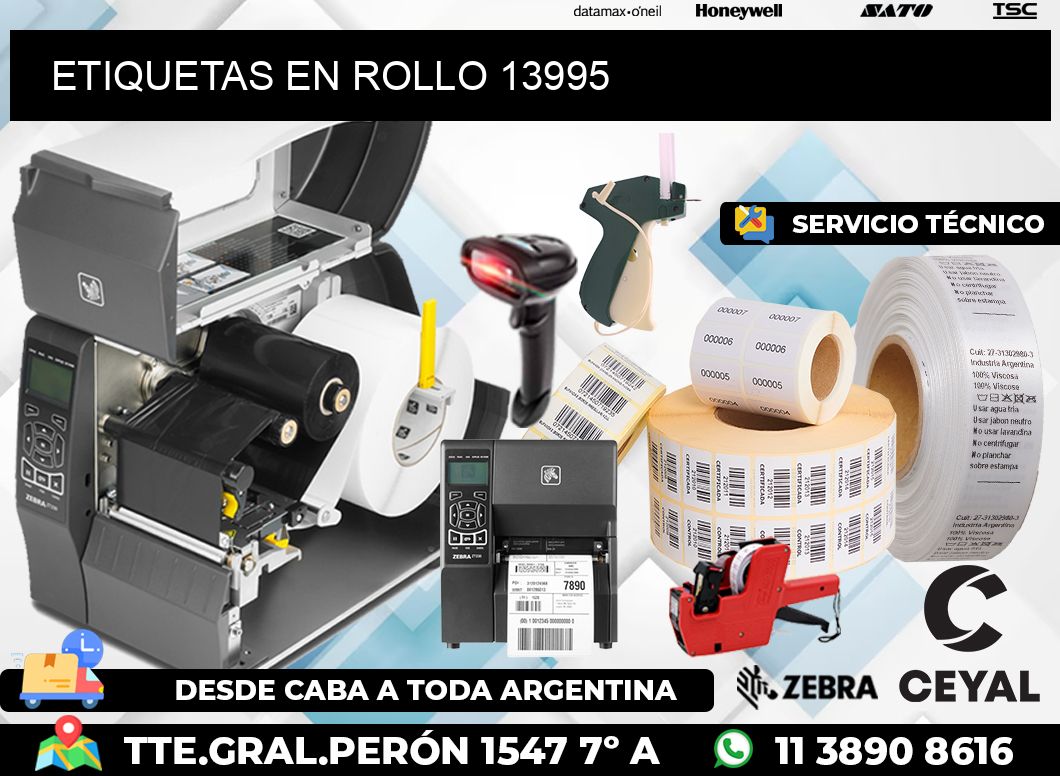 ETIQUETAS EN ROLLO 13995