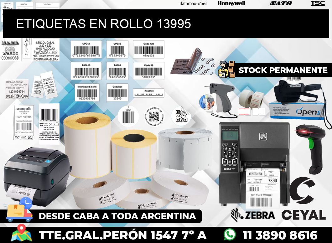 ETIQUETAS EN ROLLO 13995