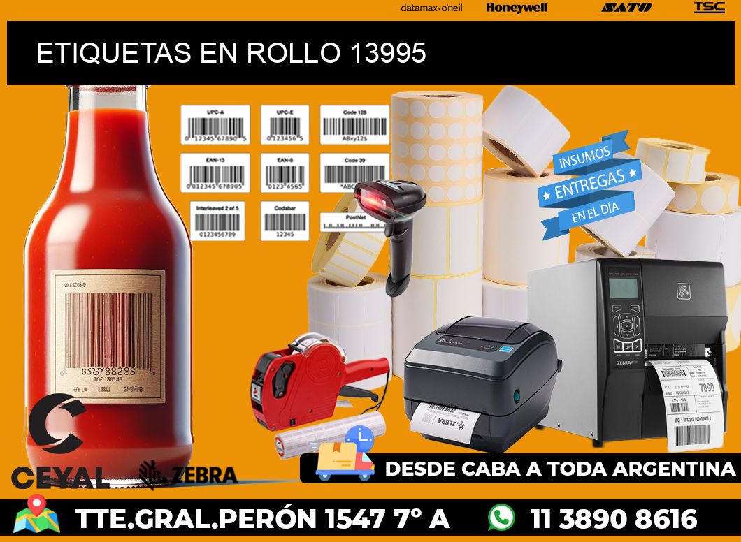 ETIQUETAS EN ROLLO 13995