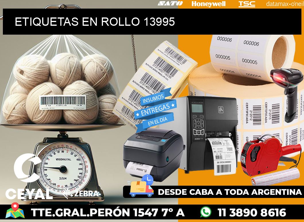 ETIQUETAS EN ROLLO 13995