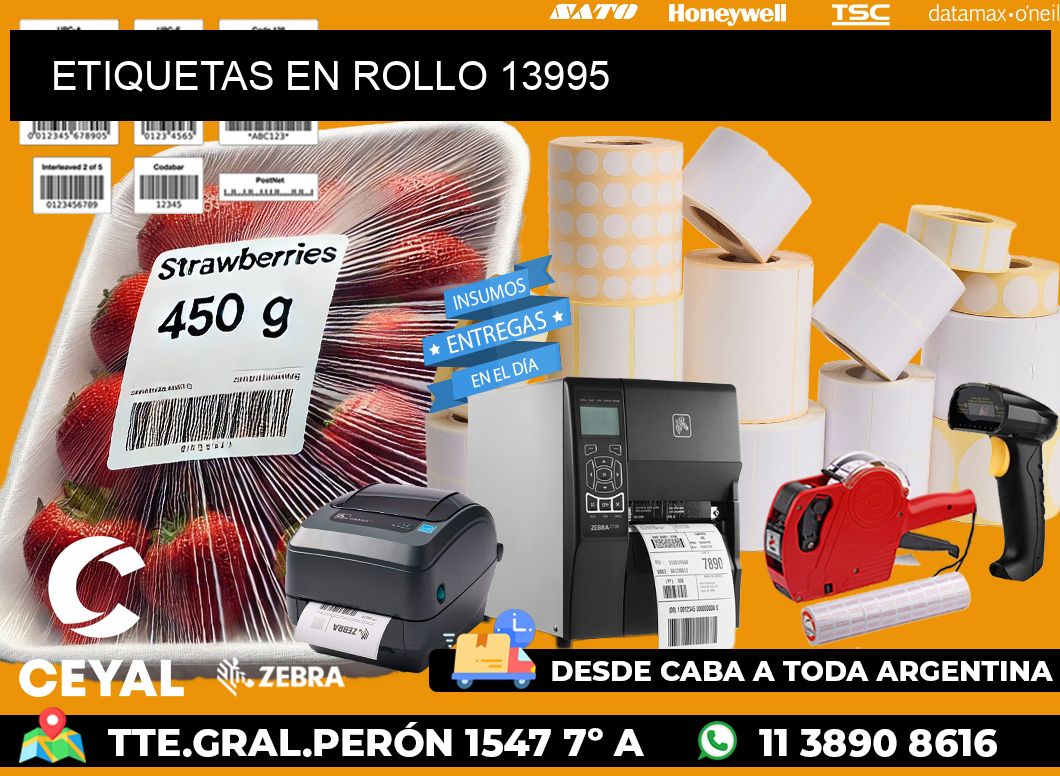 ETIQUETAS EN ROLLO 13995
