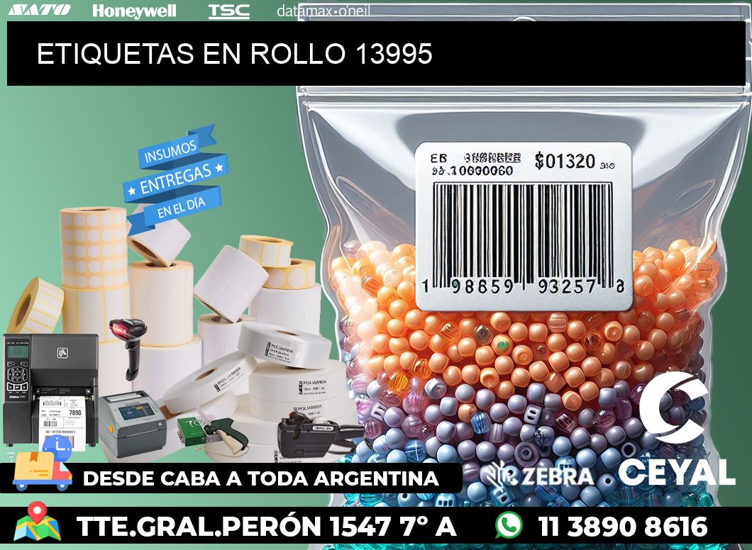 ETIQUETAS EN ROLLO 13995