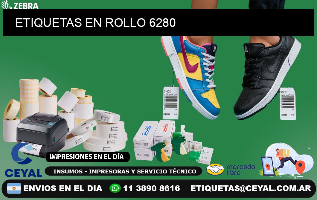 ETIQUETAS EN ROLLO 6280