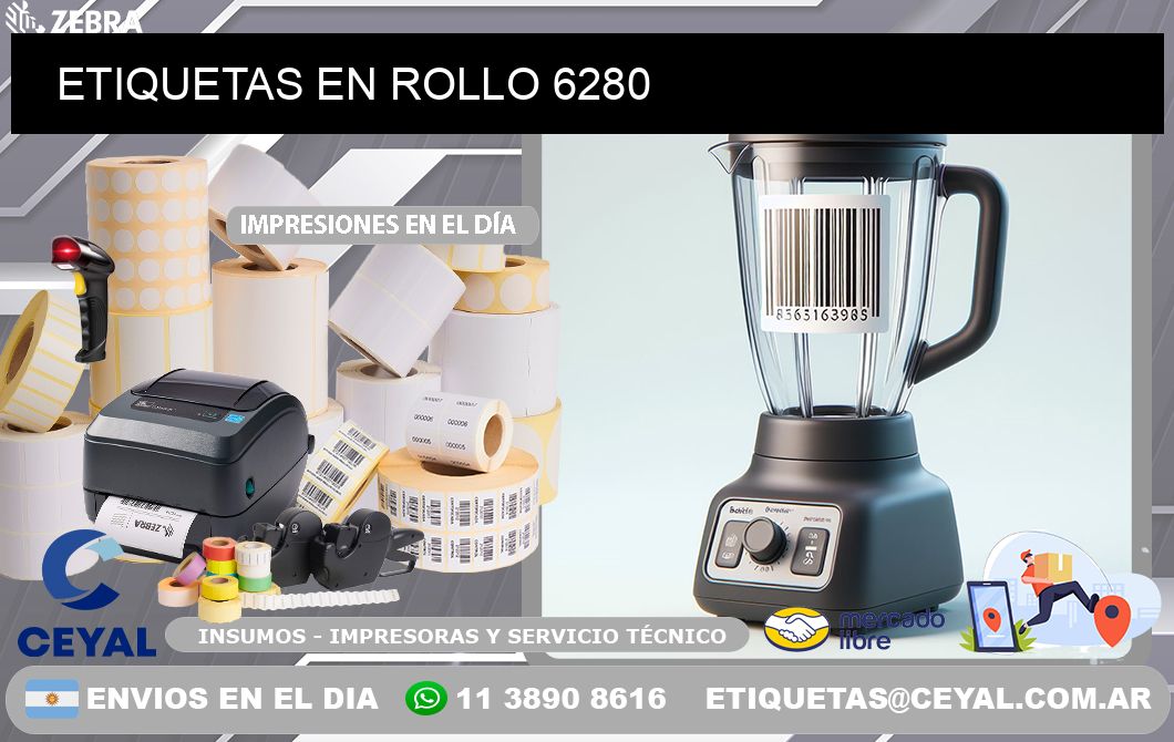 ETIQUETAS EN ROLLO 6280