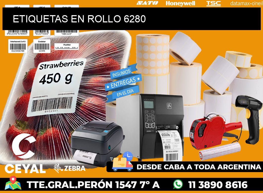 ETIQUETAS EN ROLLO 6280