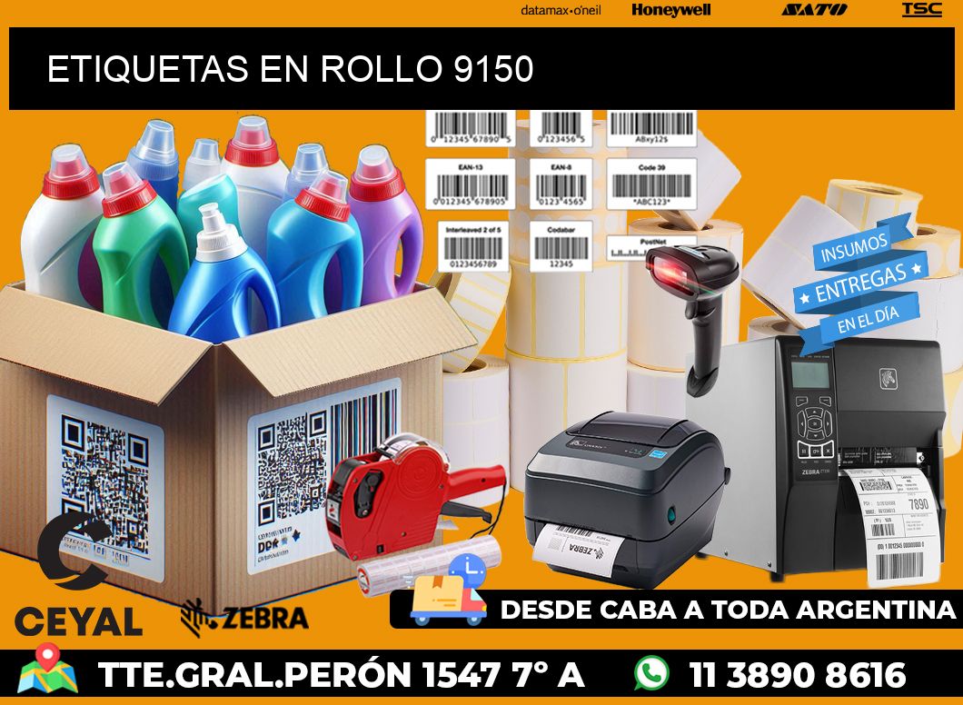 ETIQUETAS EN ROLLO 9150