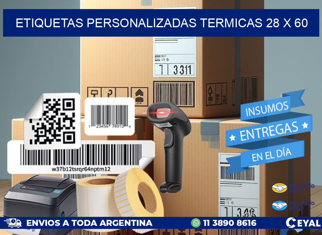 ETIQUETAS PERSONALIZADAS TERMICAS 28 x 60