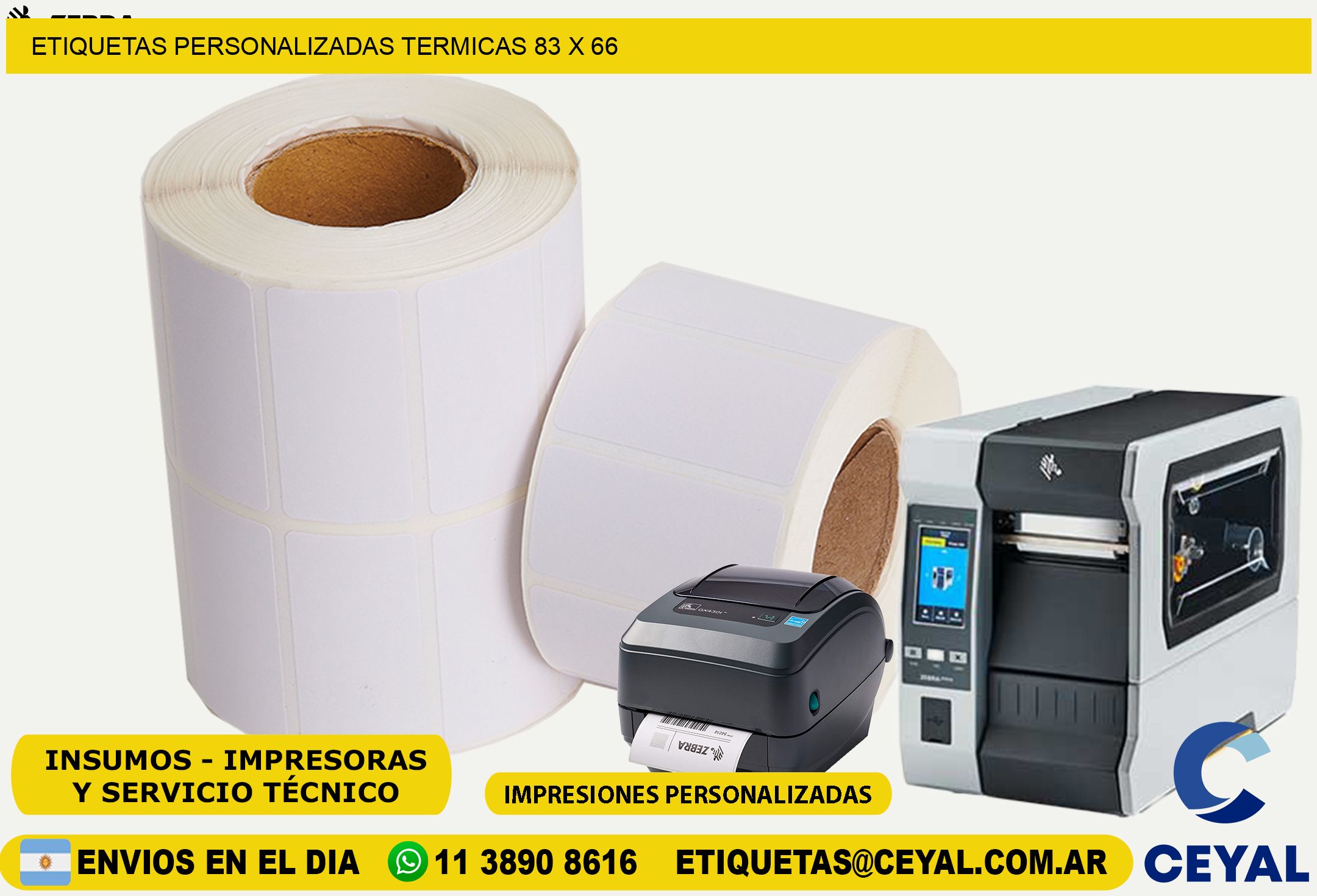 ETIQUETAS PERSONALIZADAS TERMICAS 83 x 66