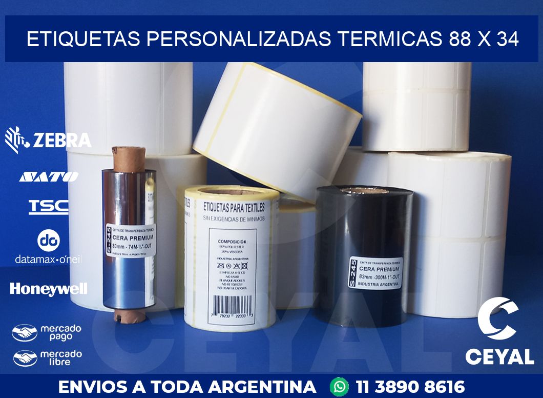 ETIQUETAS PERSONALIZADAS TERMICAS 88 x 34