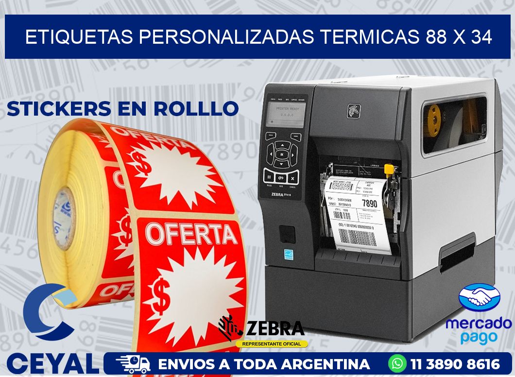 ETIQUETAS PERSONALIZADAS TERMICAS 88 x 34