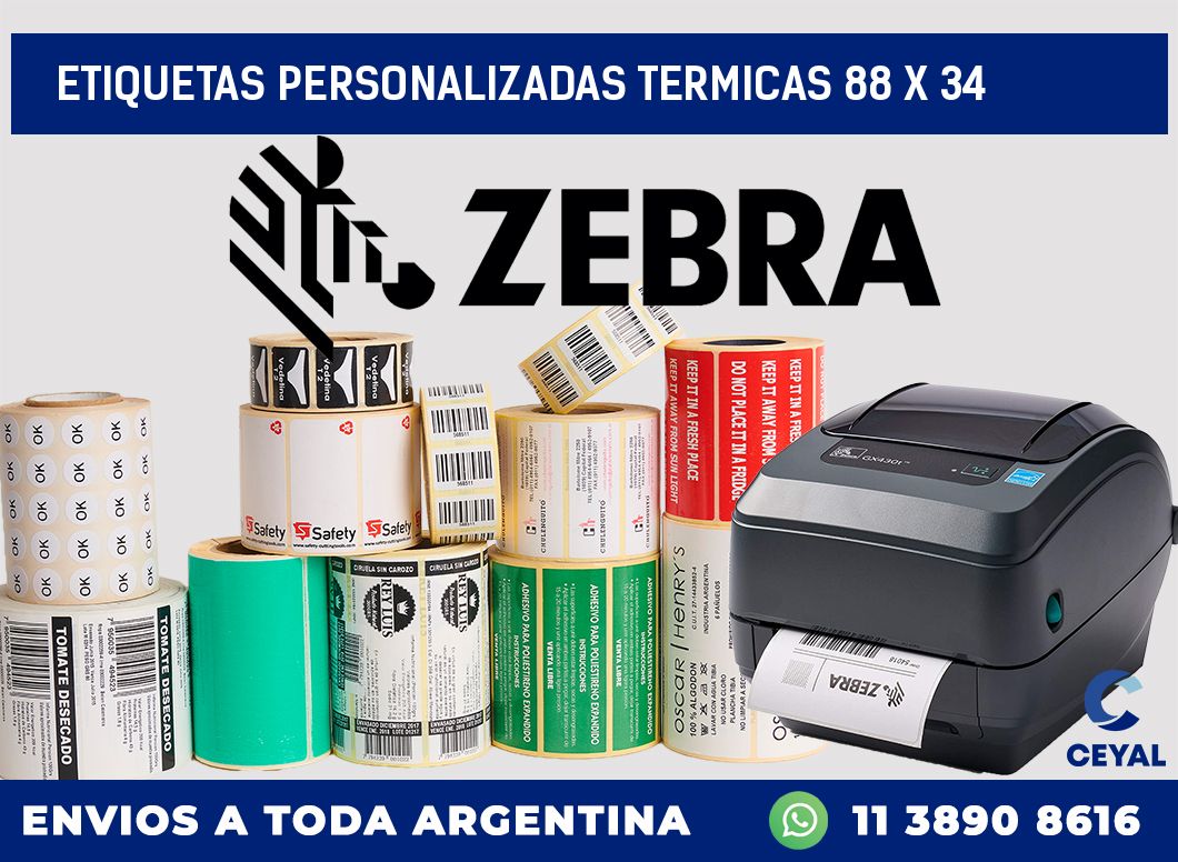 ETIQUETAS PERSONALIZADAS TERMICAS 88 x 34