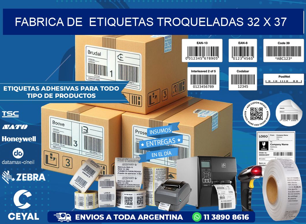 FABRICA DE  ETIQUETAS TROQUELADAS 32 x 37
