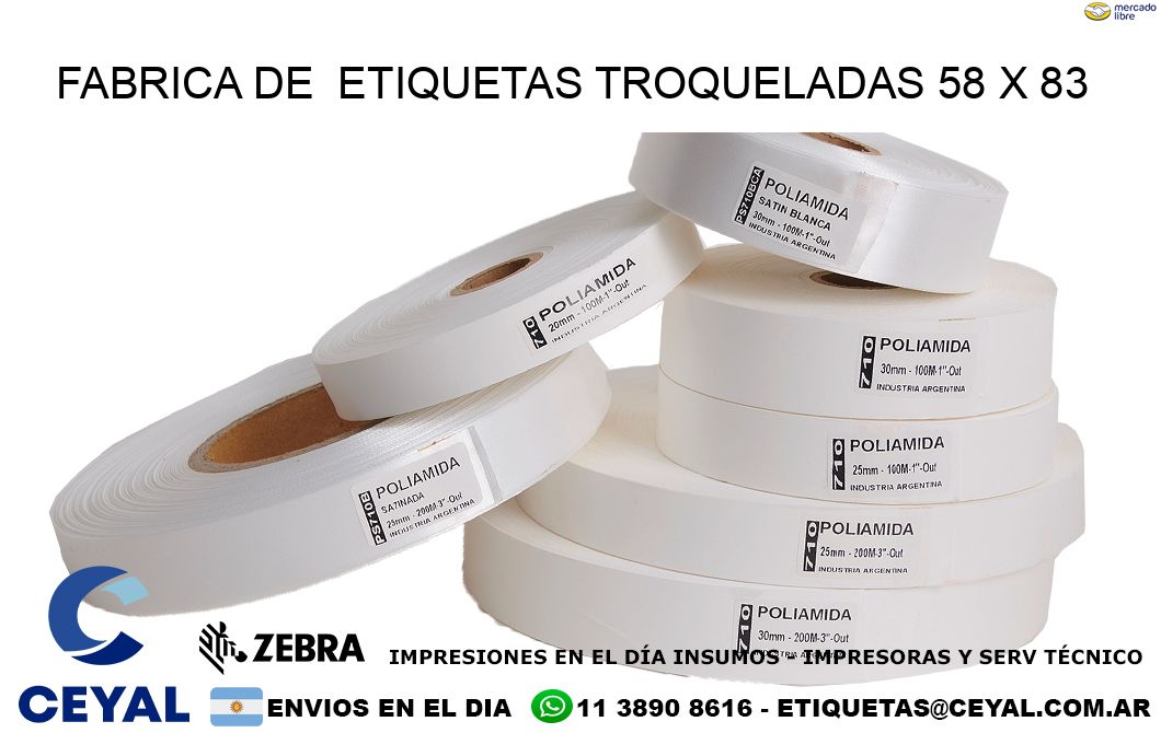FABRICA DE  ETIQUETAS TROQUELADAS 58 x 83