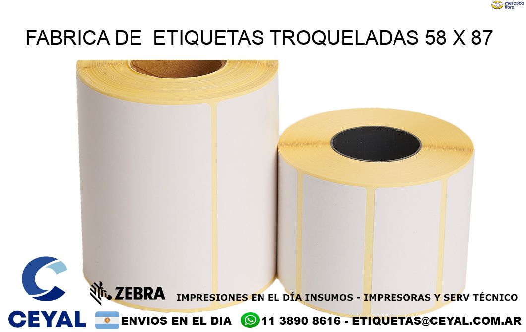 FABRICA DE  ETIQUETAS TROQUELADAS 58 x 87