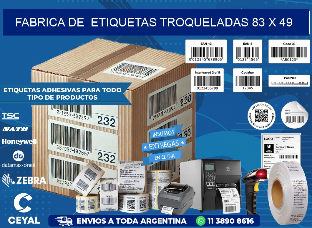 FABRICA DE  ETIQUETAS TROQUELADAS 83 x 49
