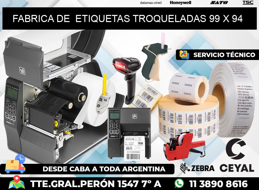 FABRICA DE  ETIQUETAS TROQUELADAS 99 x 94