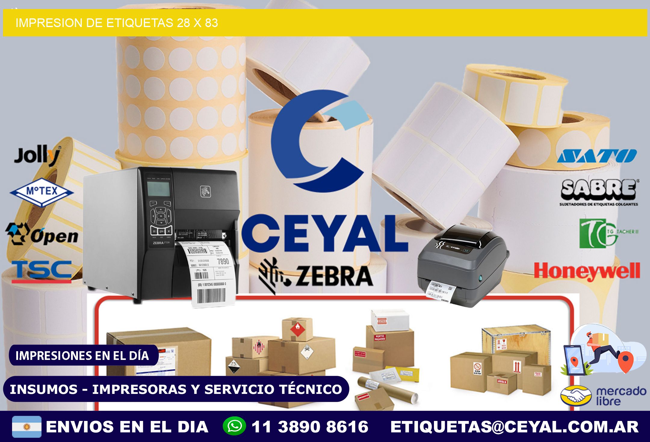 IMPRESION DE ETIQUETAS 28 x 83