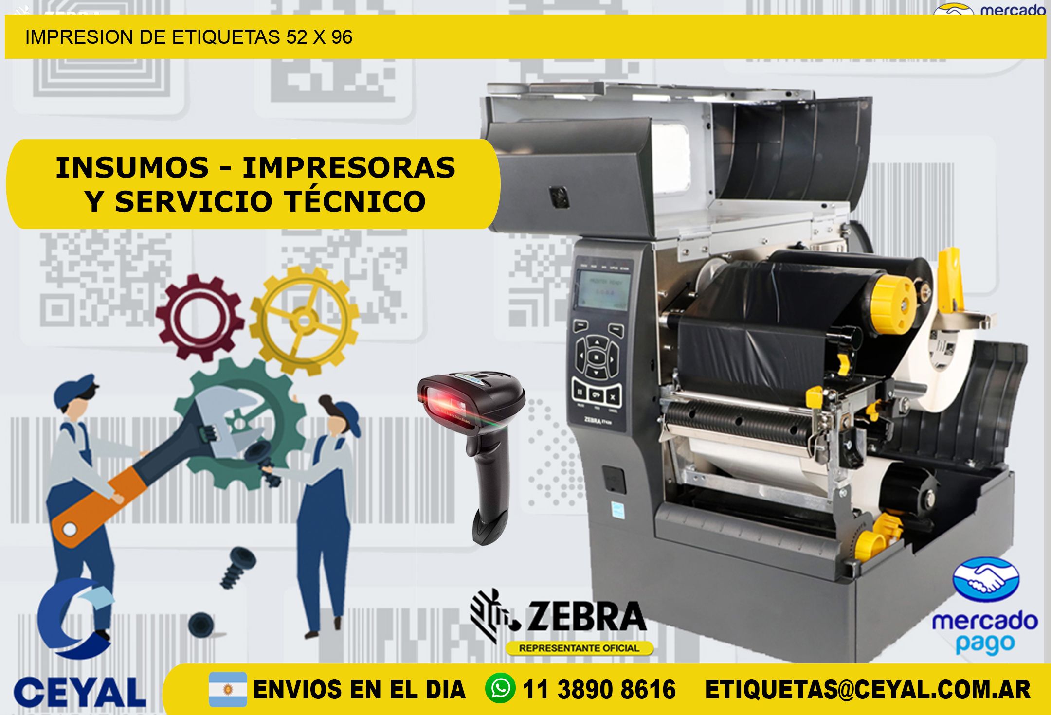 IMPRESION DE ETIQUETAS 52 x 96
