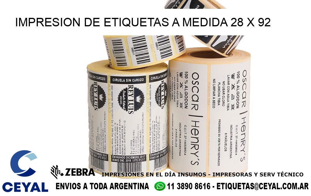 IMPRESION DE ETIQUETAS A MEDIDA 28 x 92