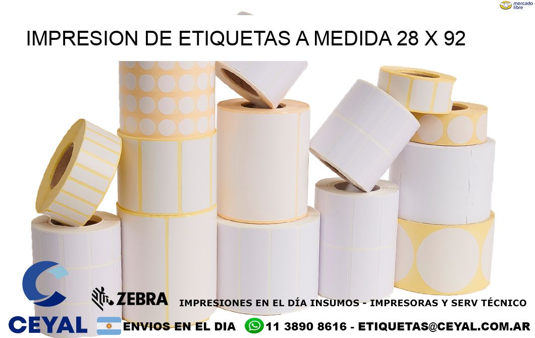 IMPRESION DE ETIQUETAS A MEDIDA 28 x 92
