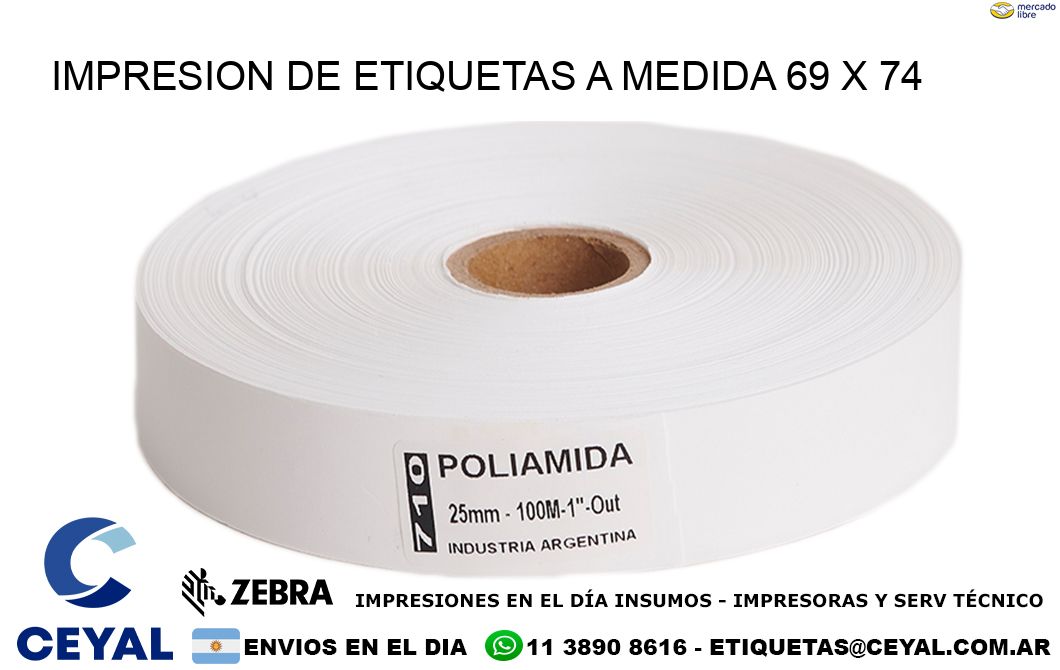 IMPRESION DE ETIQUETAS A MEDIDA 69 x 74