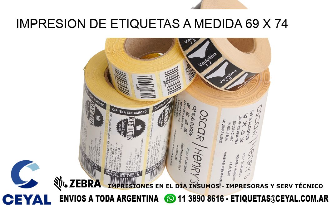 IMPRESION DE ETIQUETAS A MEDIDA 69 x 74