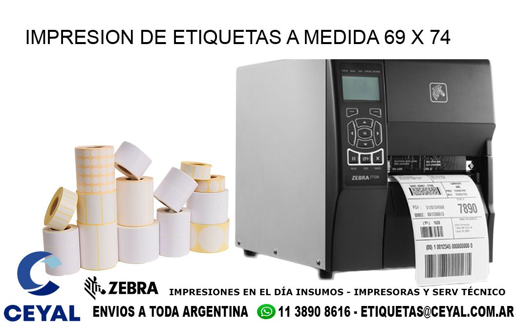 IMPRESION DE ETIQUETAS A MEDIDA 69 x 74