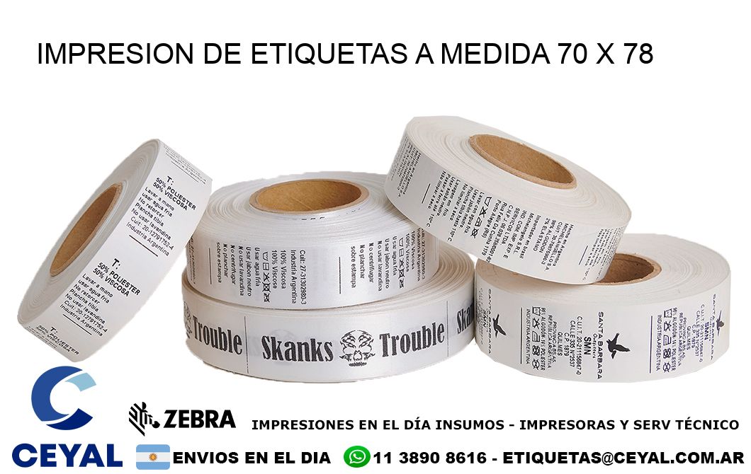 IMPRESION DE ETIQUETAS A MEDIDA 70 x 78