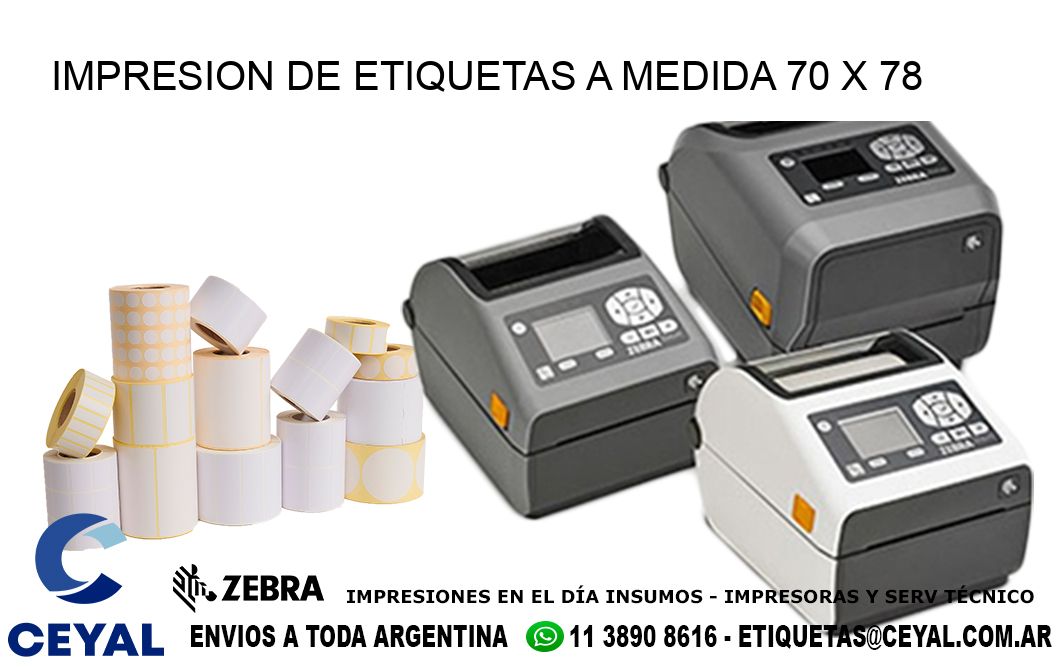 IMPRESION DE ETIQUETAS A MEDIDA 70 x 78