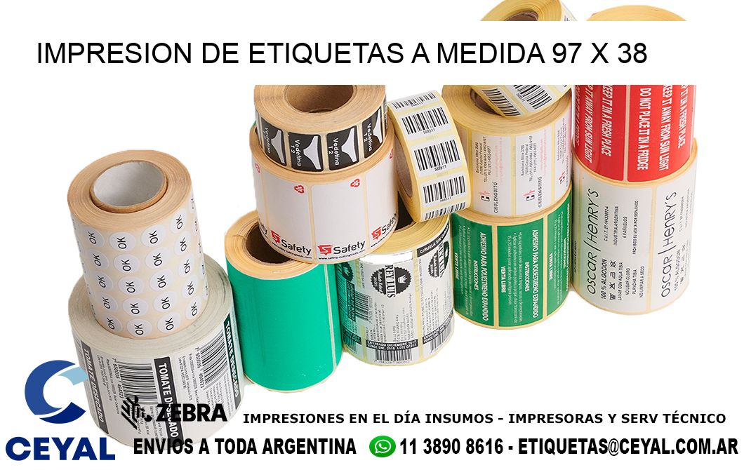 IMPRESION DE ETIQUETAS A MEDIDA 97 x 38