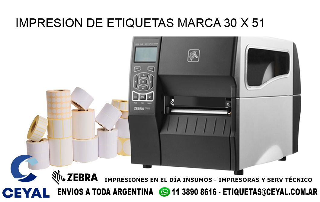 IMPRESION DE ETIQUETAS MARCA 30 x 51