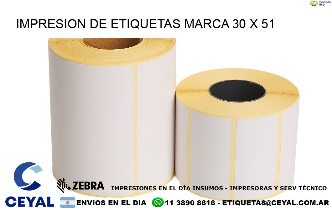 IMPRESION DE ETIQUETAS MARCA 30 x 51