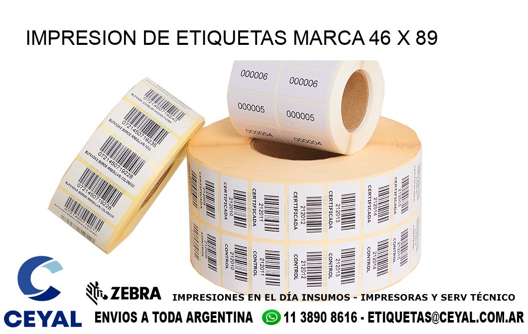 IMPRESION DE ETIQUETAS MARCA 46 x 89
