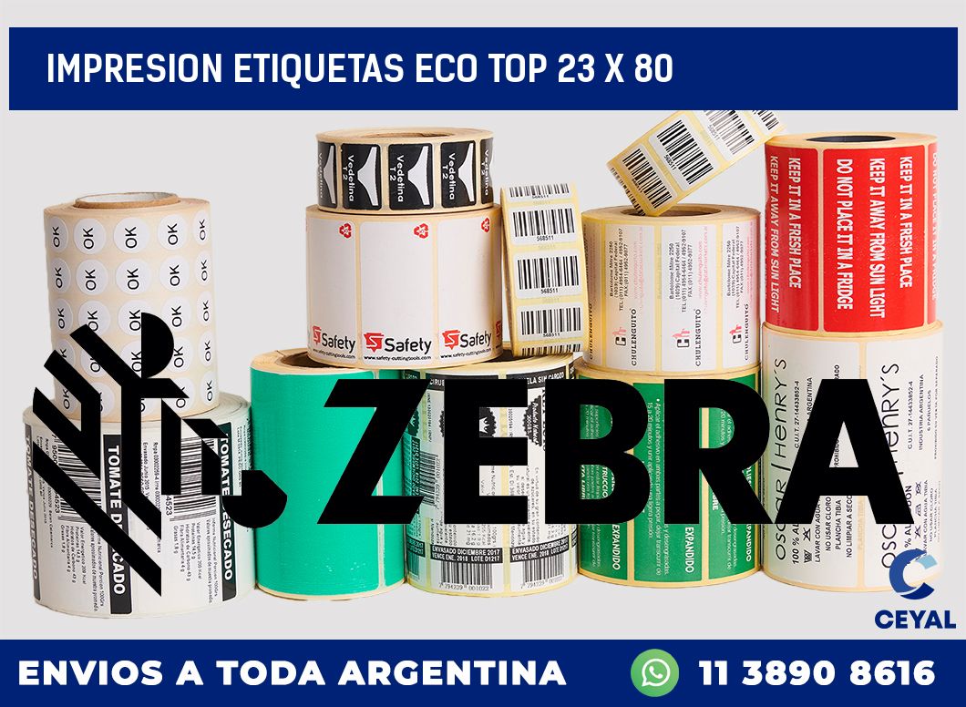 IMPRESION ETIQUETAS ECO TOP 23 x 80