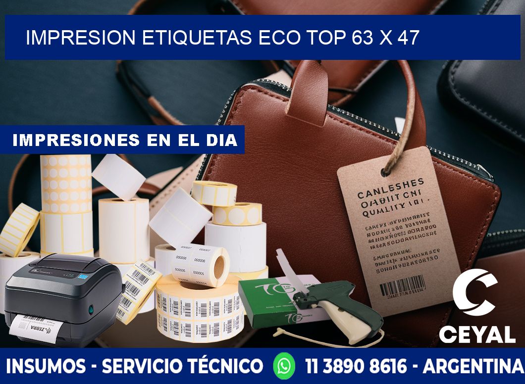 IMPRESION ETIQUETAS ECO TOP 63 x 47