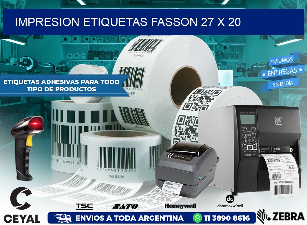 IMPRESION ETIQUETAS FASSON 27 x 20