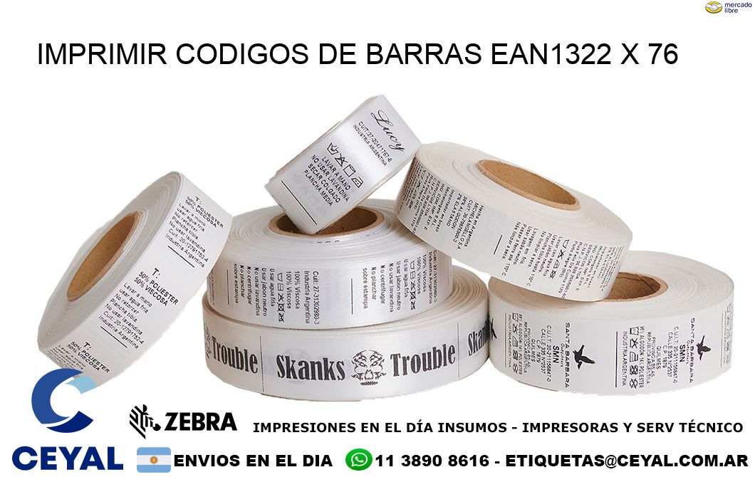 IMPRIMIR CODIGOS DE BARRAS EAN1322 x 76