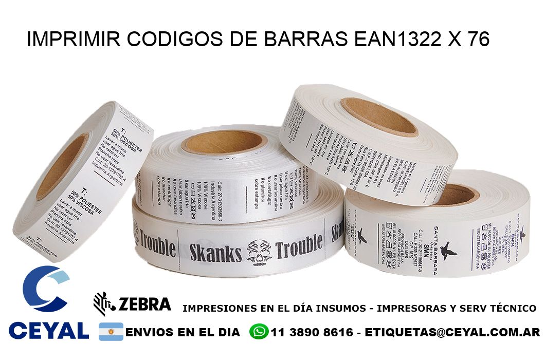 IMPRIMIR CODIGOS DE BARRAS EAN1322 x 76