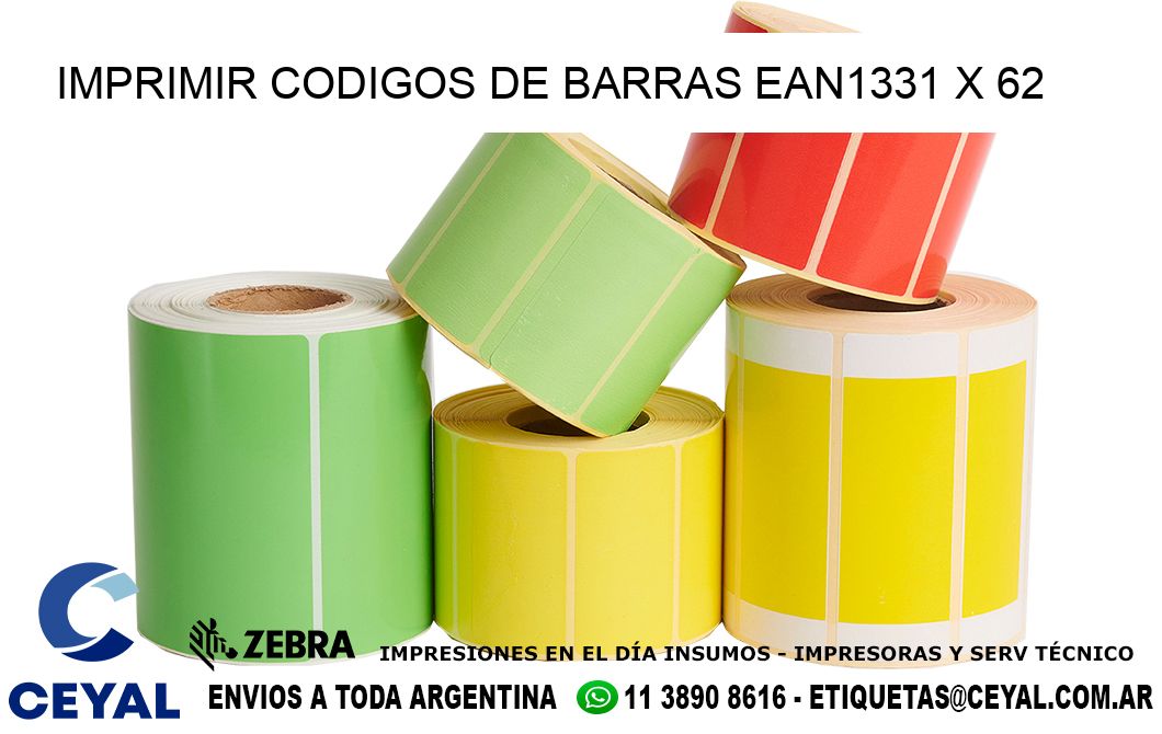 IMPRIMIR CODIGOS DE BARRAS EAN1331 x 62