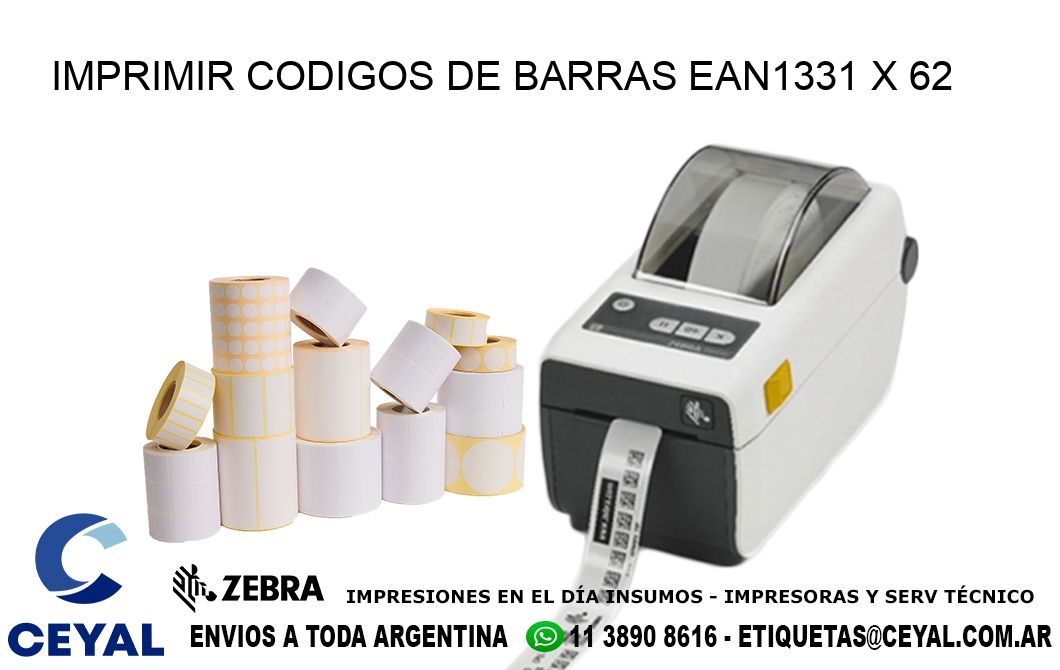 IMPRIMIR CODIGOS DE BARRAS EAN1331 x 62