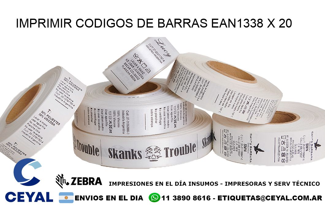 IMPRIMIR CODIGOS DE BARRAS EAN1338 x 20