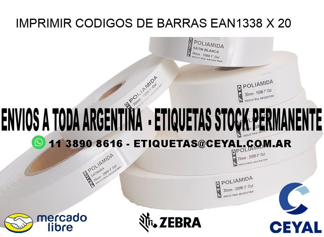 IMPRIMIR CODIGOS DE BARRAS EAN1338 x 20
